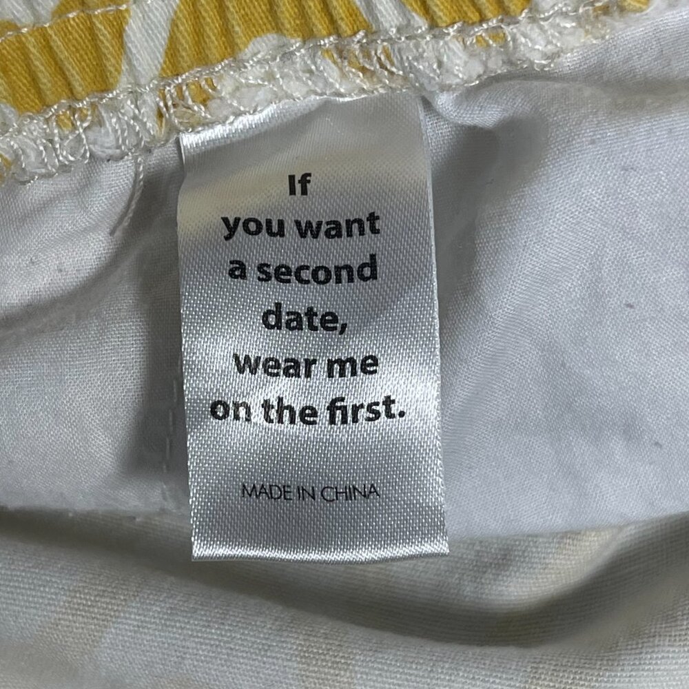 PacSun Mens Volley Shorts Yellow White Wave Print Size L - Picture 4 of 8
